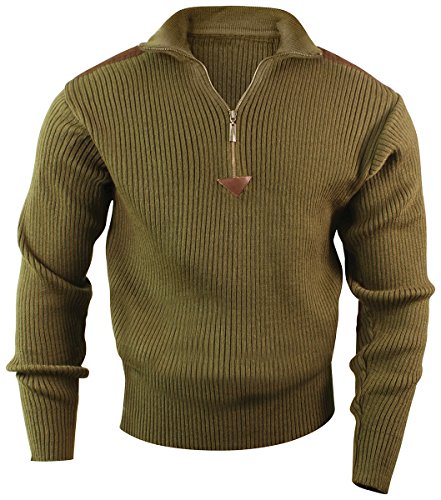 Amazon.com: Rothco 1/4 Zip Acrylic Commando Sweater, Olive Drab
